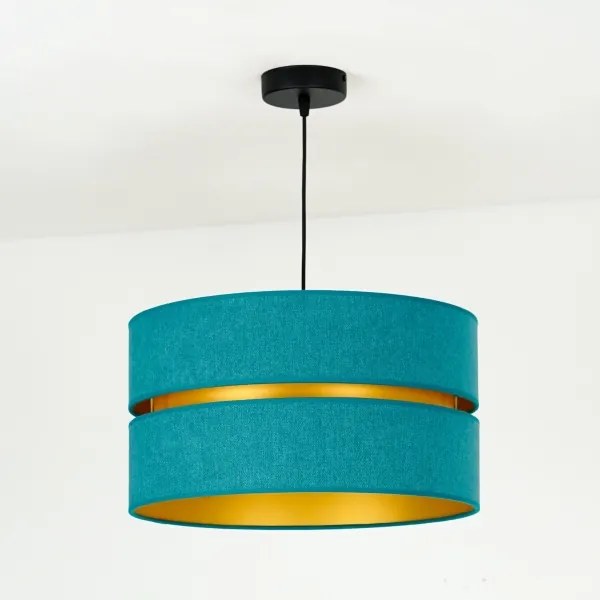 Duolla - Luster na lanku DUO 1xE27/15W/230V pr. 40 cm tyrkysová/zlatá