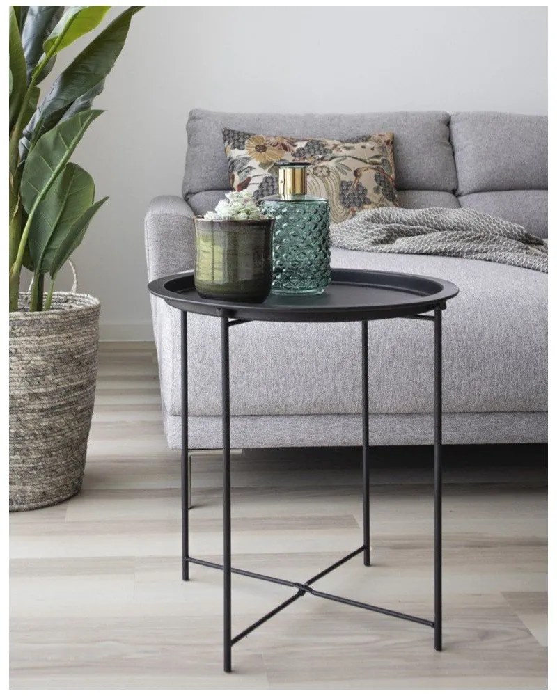Kovový okrúhly odkladací stolík ø 47 cm Bastia – House Nordic