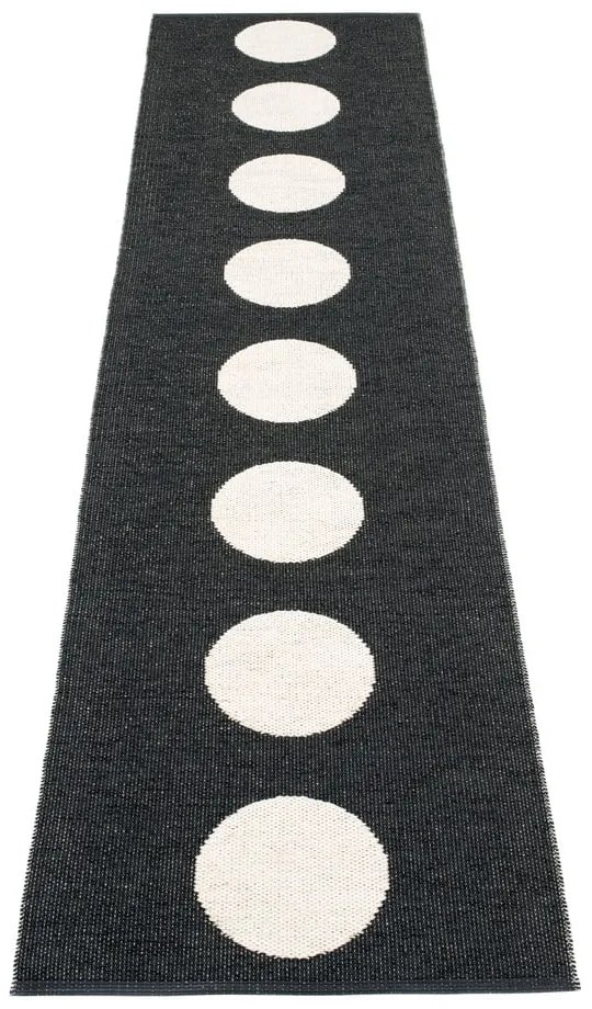 Čierno-biely vnútorný a vonkajší behúň 70x300 cm Vera Black – Pappelina