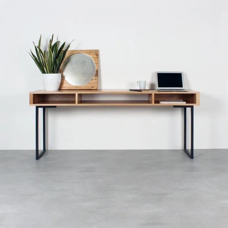 Konzolový stolík BLIND - 160x50cm,Tmavý dub