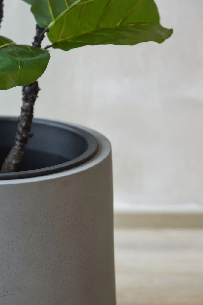 Kvetináč VEKRA, sklolaminát, výška 40 cm, betón-dizajn, šedý