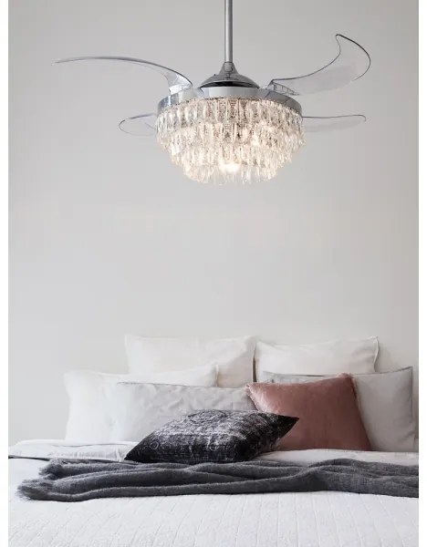 FANAWAY 212923 - LED Stropný ventilátor VEIL 6xE14/4,5W/230V chróm + DO