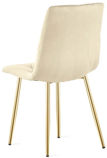 Jedálenská stolička LIBRA zamatová, béžová / zlaté nohy