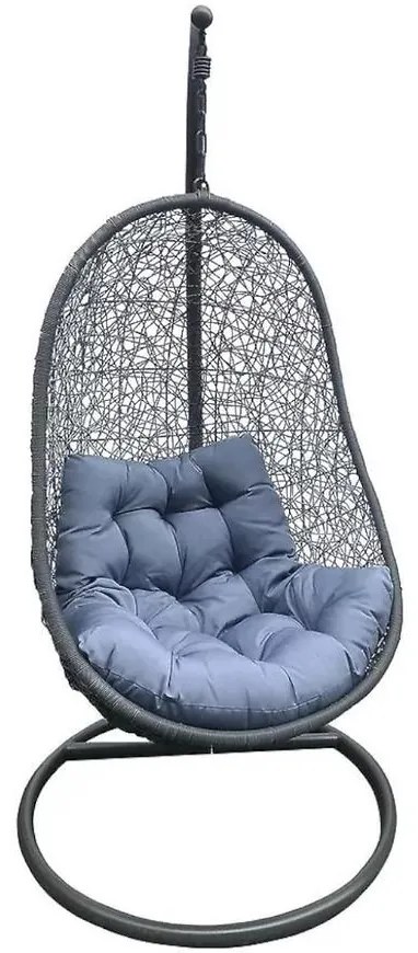 Hojdacie kreslo Kongo sivý s poduškou