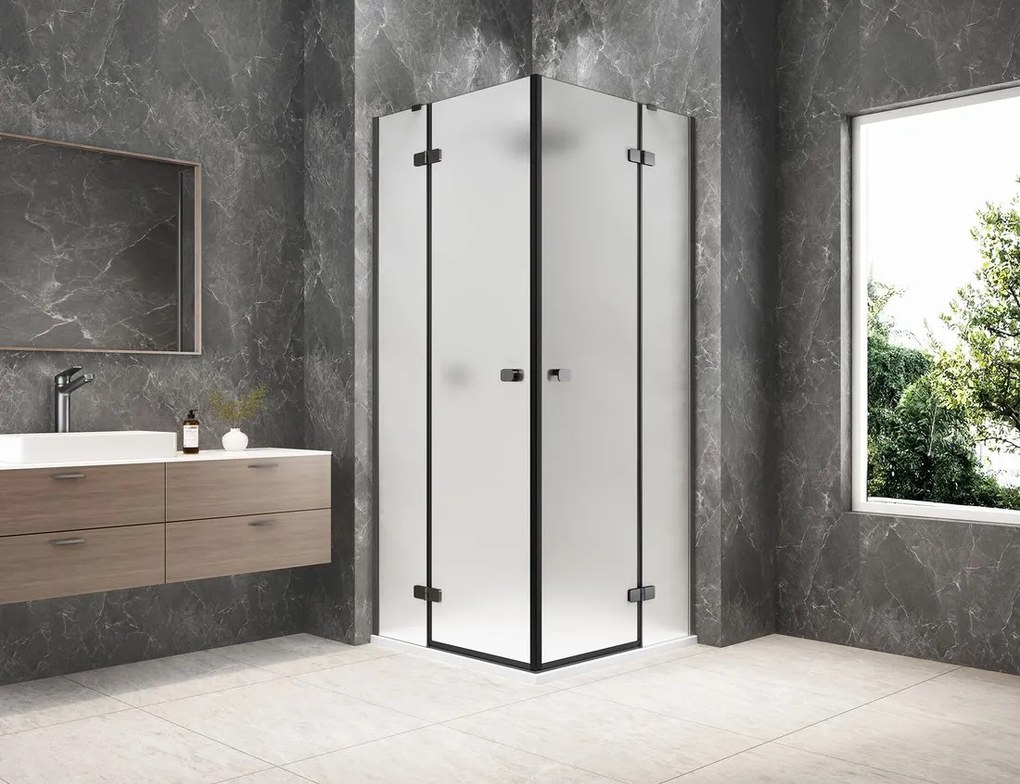Polysan Polysan, GLOBE CHROME štvorcová sprchová zástena 800x800mm, rohový vstup, matné sklo, GB5880MC