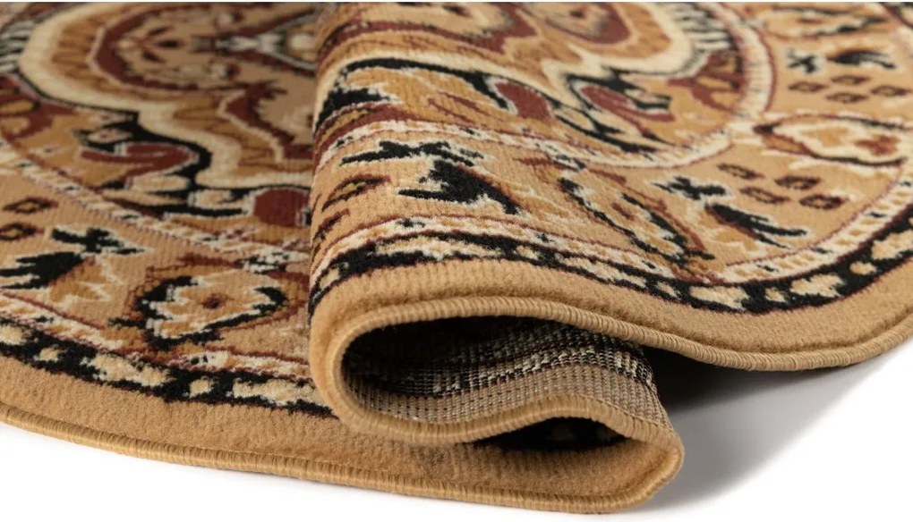 TA Koberec E951A TMAVO BÉŽOVÉ KOLESO ATLAS PP Rozmer: 160x160 cm