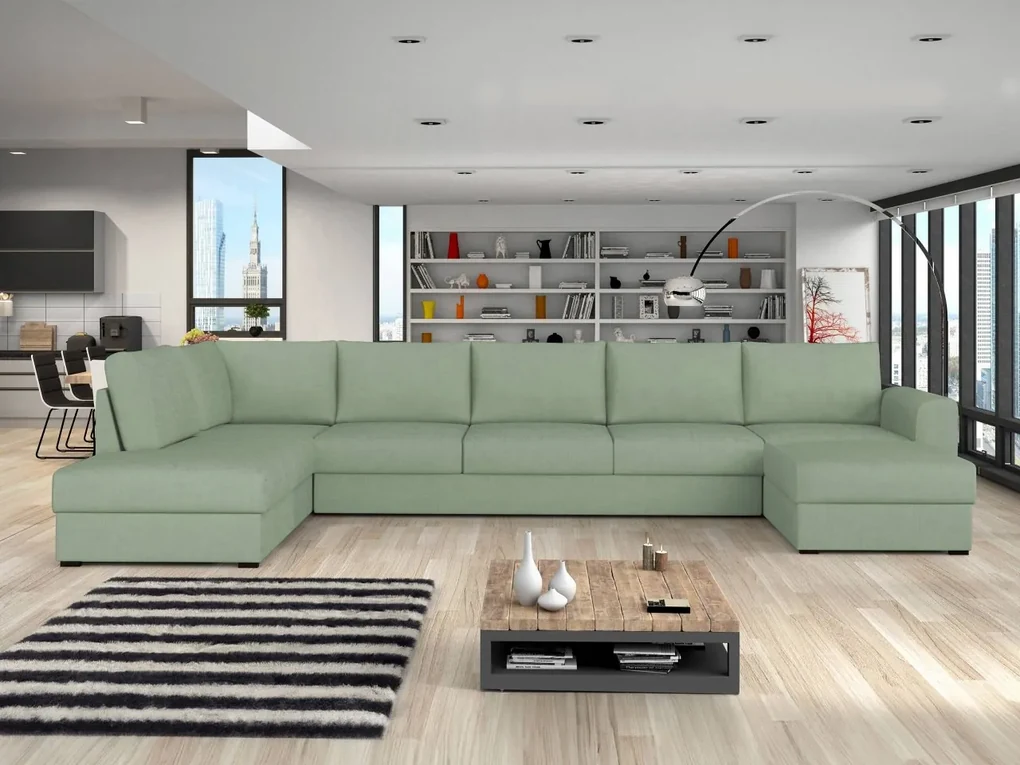 Sedacia súprava Szafran Large, Dostupné poťahy: ekokoža Soft 017 + Lux 06, Strana: Pravá - U