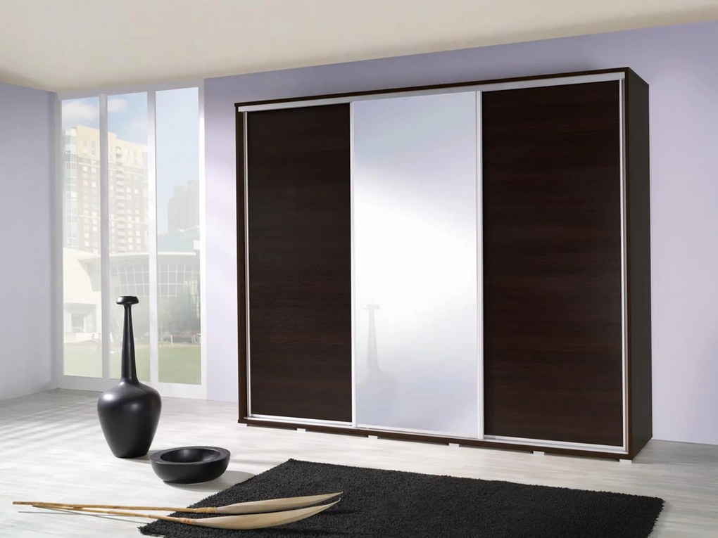 Šatníková skriňa Peldon 255 (wenge). Akcia -20%. Vlastná spoľahlivá doprava až k Vám domov. 612084