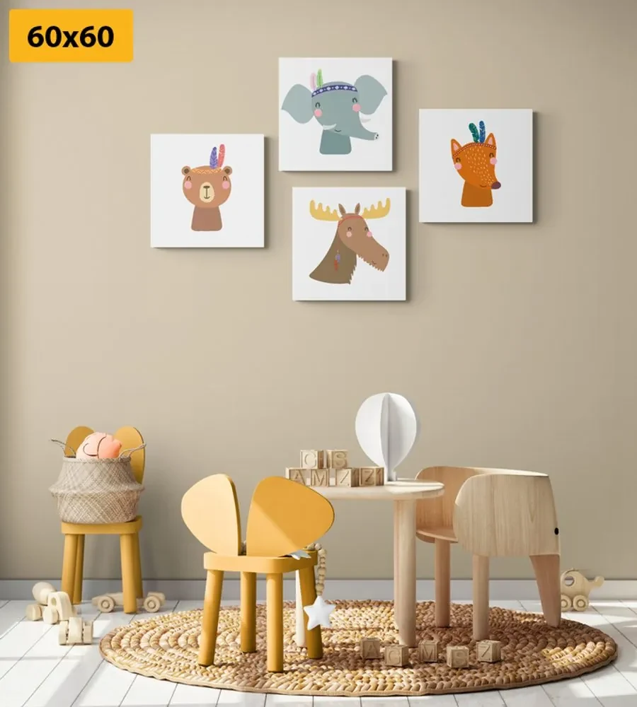 Set obrazov zvierací indiáni