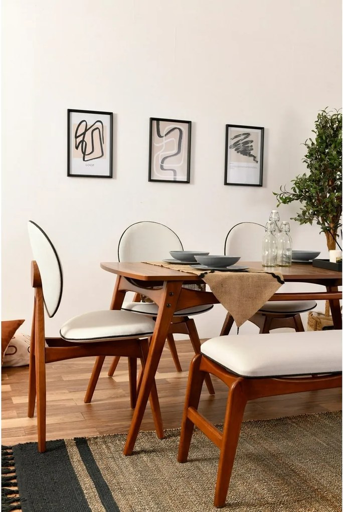 Jedálenský set Touch Walnut and Cream