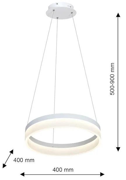 Závesné LED svietidlo Ring, 1x LED 24w, 4000k, w