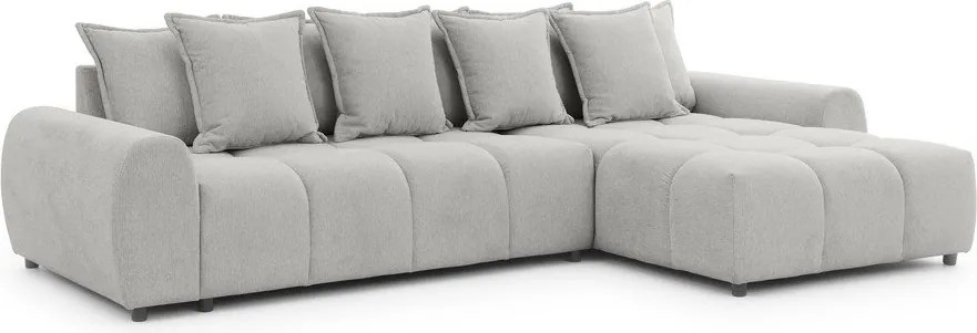 Svetlosivá rohová pohovka (pravý roh/s leňoškou) Albane – Ropez