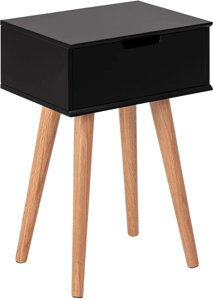 ACTONA Nočný stolík Mitra čierna 61.5 × 40 × 30 cm