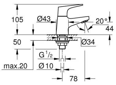 GROHE 20577000 - Stojanový ventil START FLOW DN 15, lesklý chróm