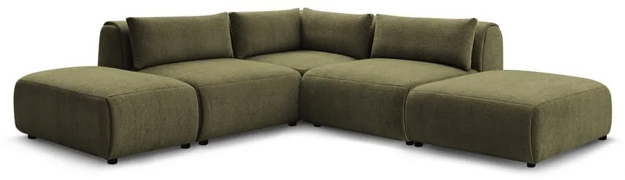 Zelená rohová pohovka (variabilná) Jeanne - Bobochic Paris