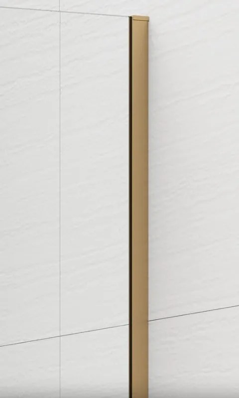 Erga Paris, sprchová zástena Walk-In 140x200 cm, 8mm číre sklo, zlatý matný profil, ERG-V02-PARIS-140x200-CL-GB