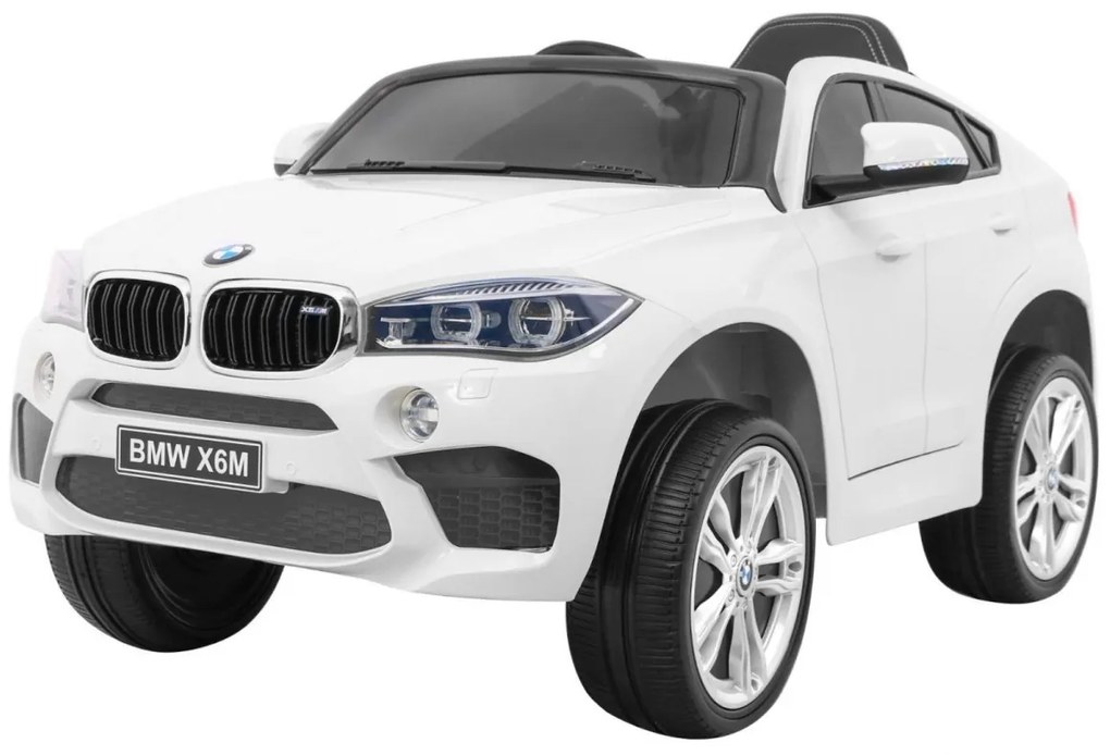 RAMIZ ELEKTRICKÉ AUTÍČKO BMW X6 - NELAKOVANÉ - BIELE -  MOTOR 2X45W - BATÉRIA 2 x 6V/7Ah - 2023