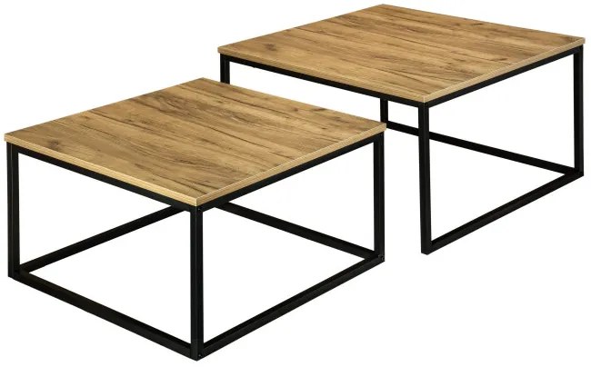 Sada 2 konferenčných stolíkov VELEN Rustic Craft