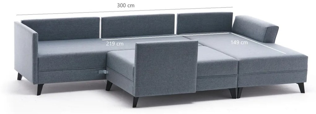 Rohová rozkladacia pohovka Eris krémová