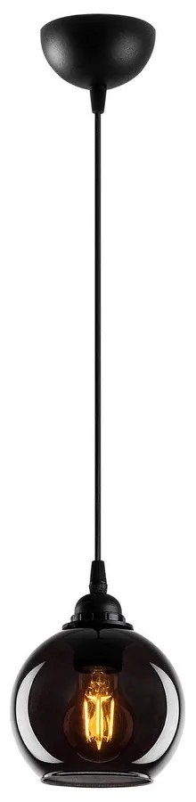 Čierne závesné svietidlo so skleneným tienidlom ø 15 cm Smoked – Opviq lights