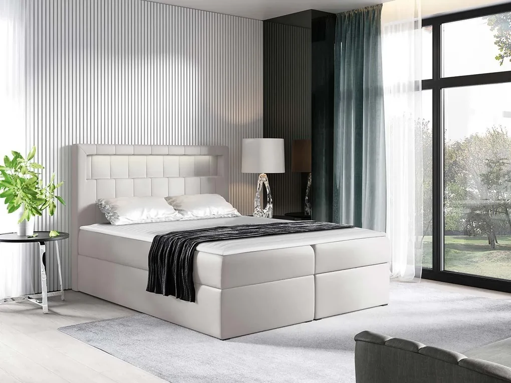 Kontinentálna posteľ Artemis, Rozmer postele: 180x200, Dostupné poťahy: ekokoža Soft 011 (čierna)