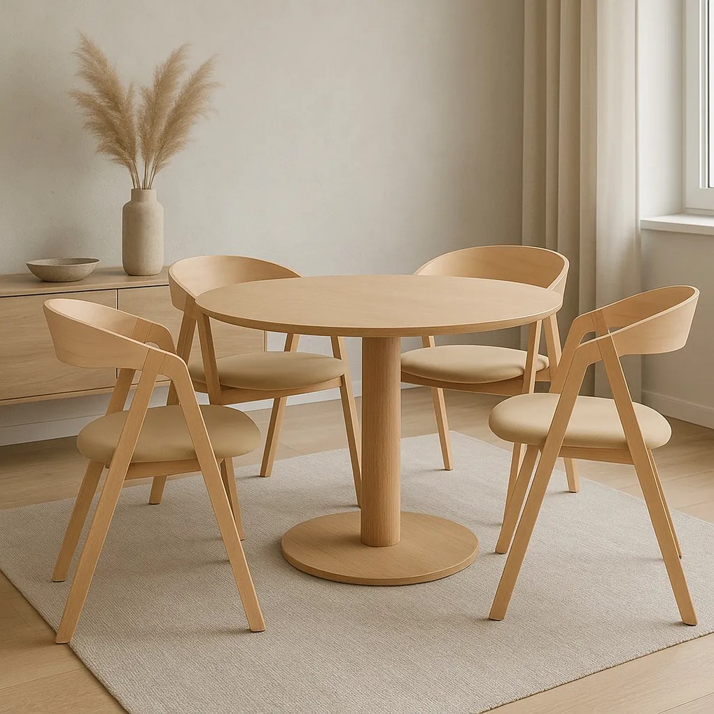 Stima stolička GURU buk s čalúneným sedákom Vyberte odtieň ->: Buk, Vyberte látku ->: LUX Terracotta 10