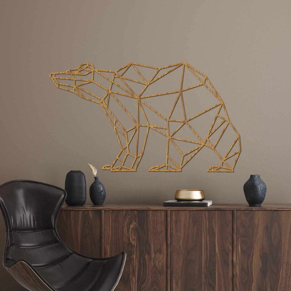 Drevený obraz na stenu Geometrický medveď | BRUKO: HDF - Javor 60 x 34 cm 4399-83168 HDF0244