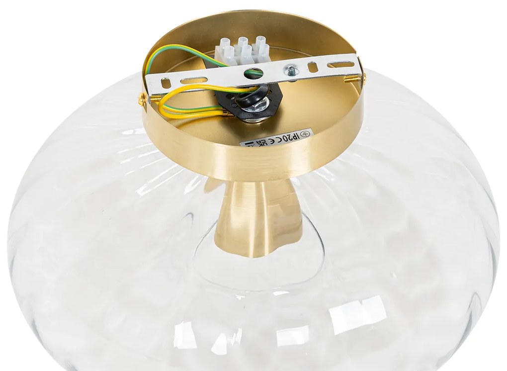 Art Deco nástenná lampa zlatá so sklom - Ayesha