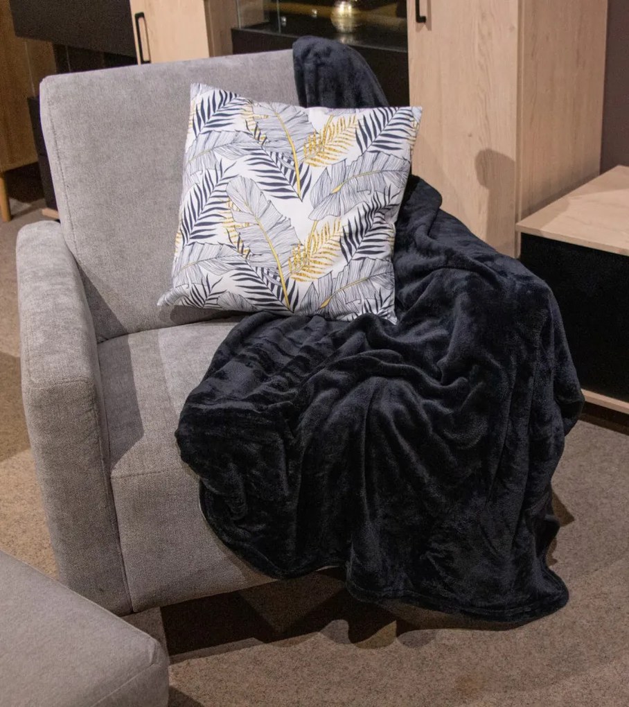 Flanelová deka Viktória 140x200 cm, antracitová