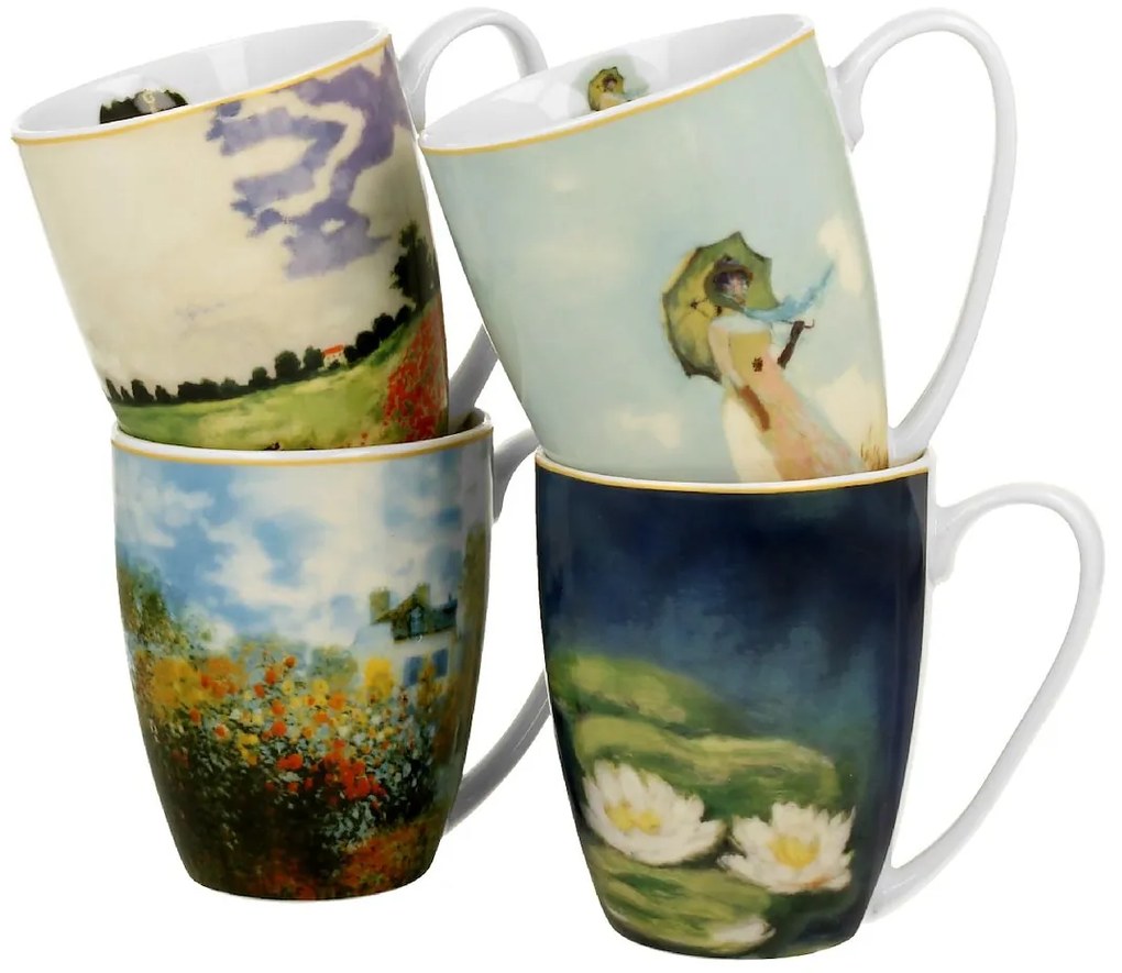 Porcelánový hrnček Monet 350 ml sada 4ks