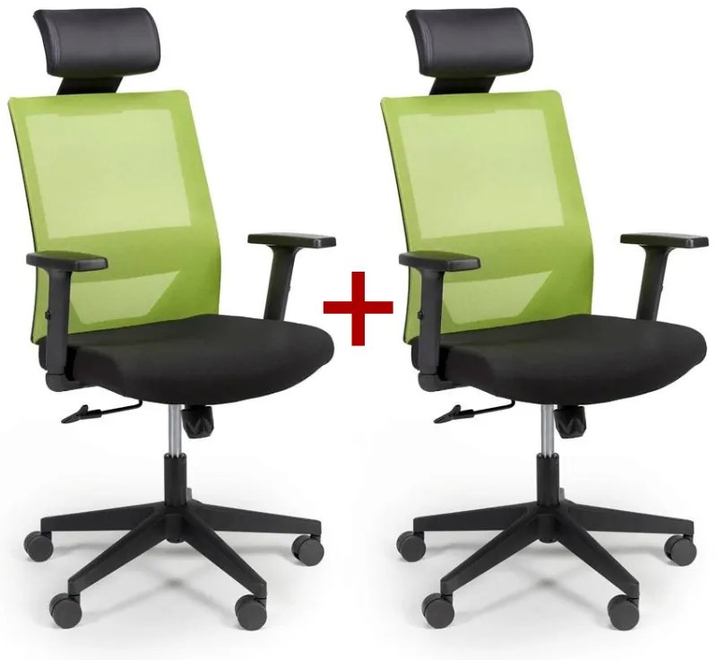 Kancelárska stolička WOLF 1+1 ZADARMO, zelená