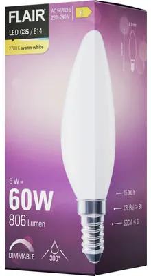 LED žiarovka FLAIR C35 E14 6W/60W 806lm 2700K matná stmievateľná
