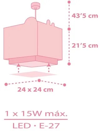 Dalber 63112S - Detský luster JUNGLE 1xE27/15W/230V ružová