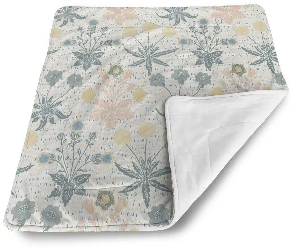 Sablio Deka pre bábätko Sivé kvetiny - 80x100 cm