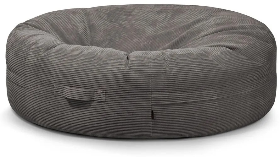 Tmavosivý menčestrový sedací vak Roll 190 – SLOWDOWN