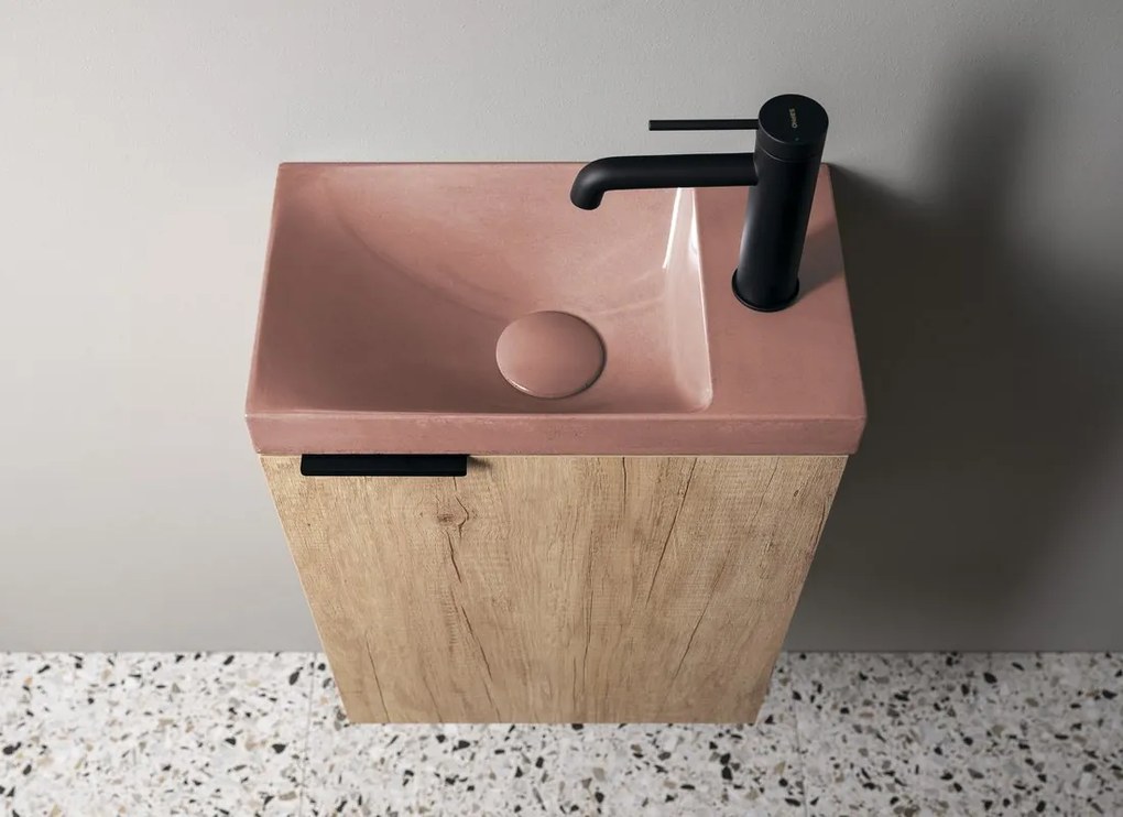 Sapho Sapho, AGOS betónové umývadlo 40x22cm, ľavé/pravé, ružová lesklá, AS40021