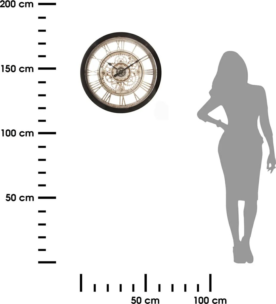 Nástenné hodiny Greyson, čierna/hnedá