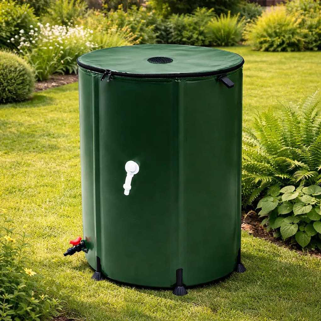 Skladací sud na dažďovú vodu BestBerg BBWT-250 / 250 l / zelená