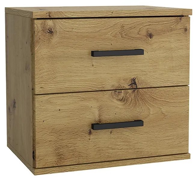 Nočný stolík Goda II 2S artisan + čierna rukoväť