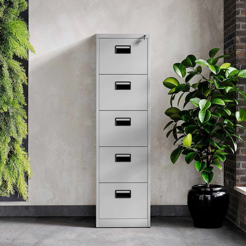 Kovová kartotéka, 5 zásuviek SARA V5, 460 x 1625.5 x 620 mm, šedá