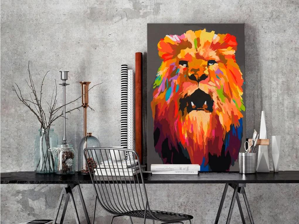 Obraz - maľovaný podľa čísel Colourful Lion