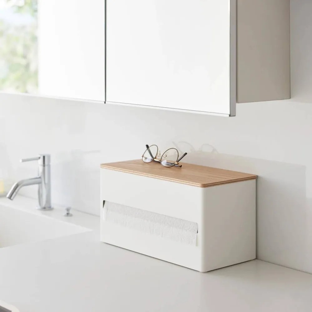 Biely kovový stojan na papierové utierky Rin – YAMAZAKI