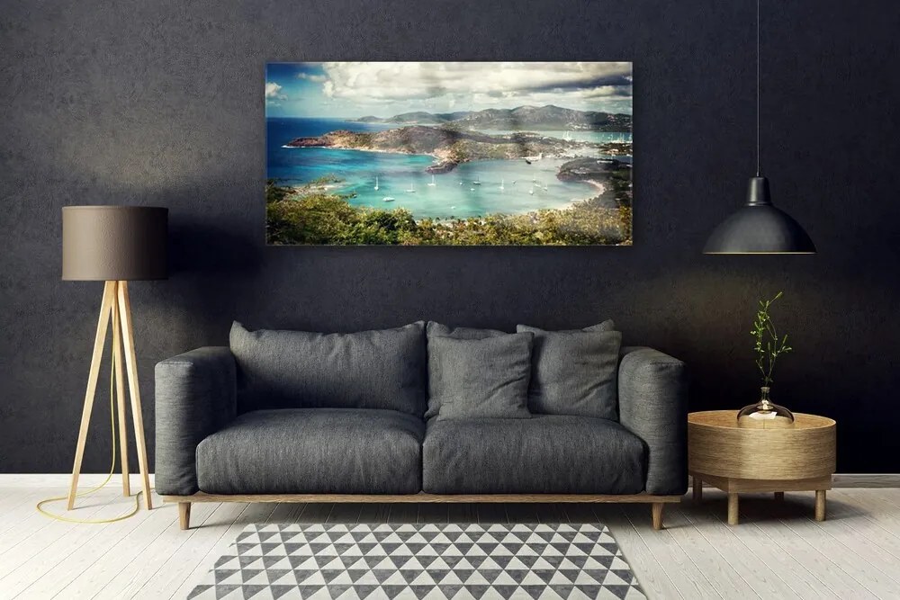 Obraz plexi Záliv loďky krajina 120x60 cm