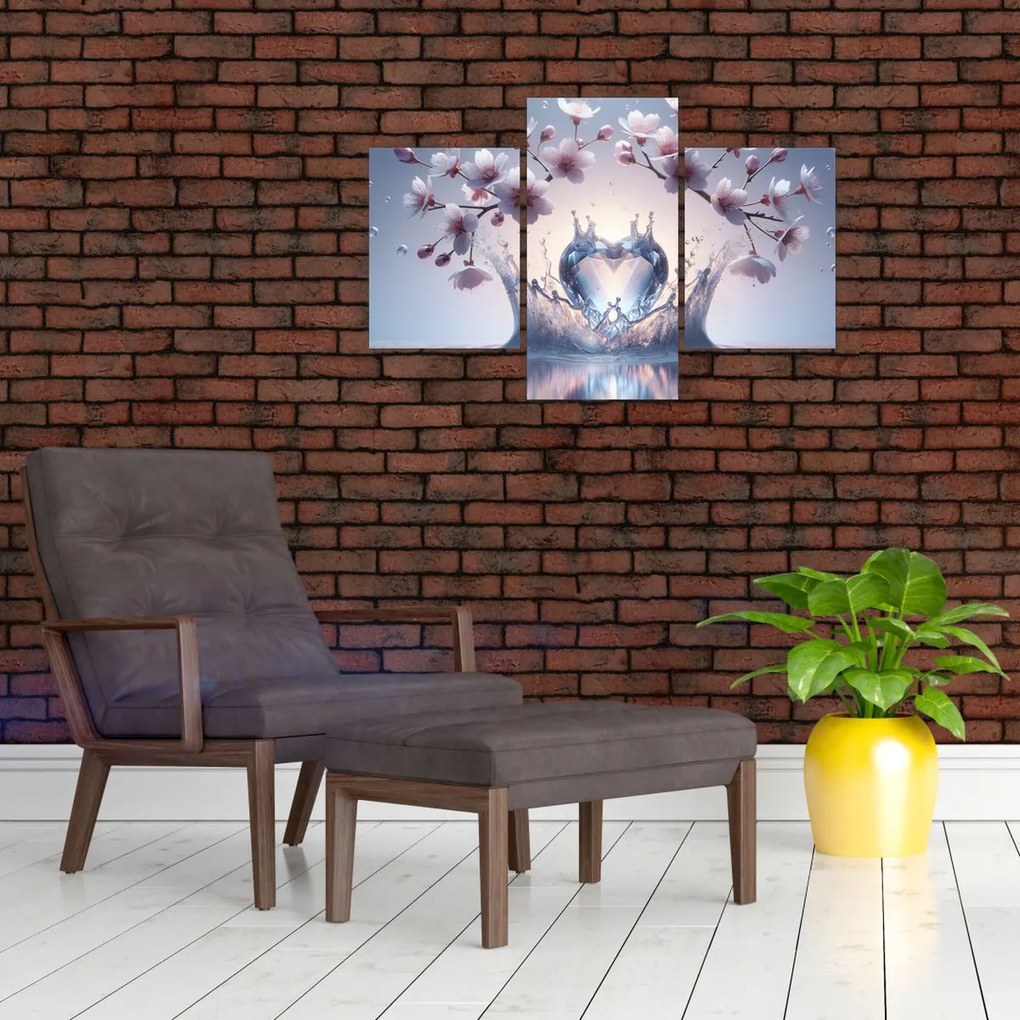 Obraz - Diamantové srdce (90x60 cm)