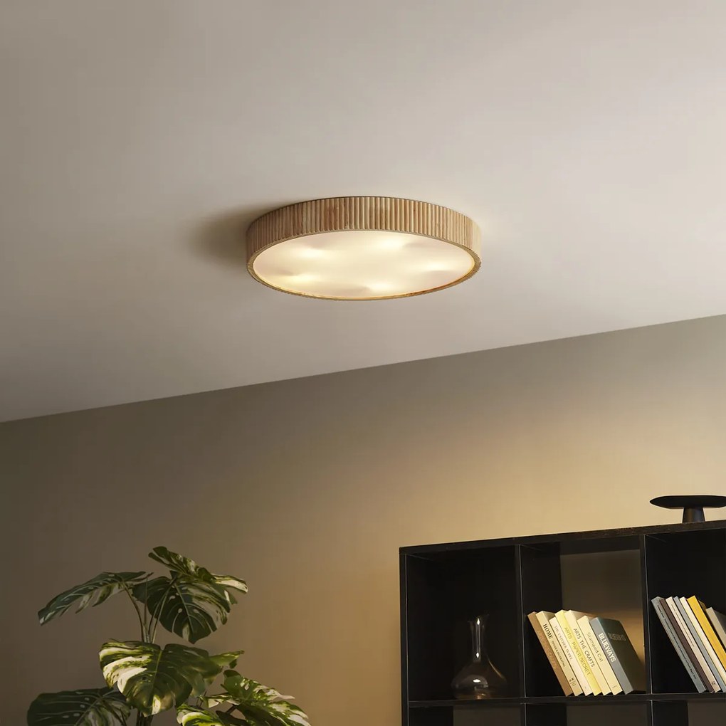 Japandi stropné svietidlo drevo 60cm 5-svetiel - Lyra