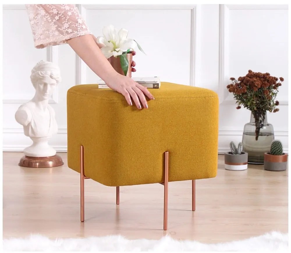 Taburet v horčicovej farbe Copper – Artie