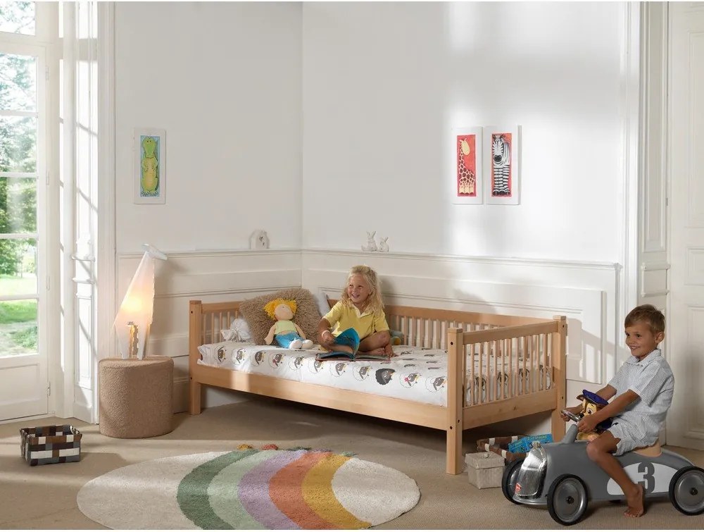 Detská posteľ z bukového dreva s roštom 90x200 cm v prírodnej farbe Forrest – Vipack