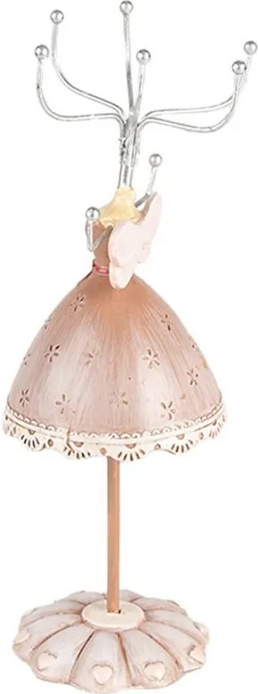 Béžový stojanček na šperky šaty princeznej - Ø 7*19 cm