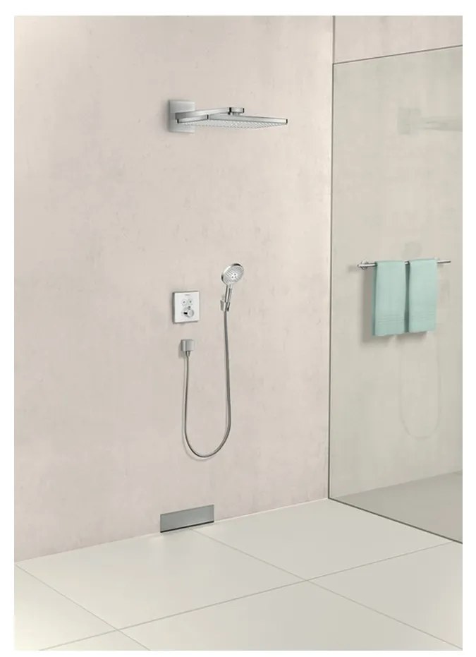 Hansgrohe ShowerSelect Glass - Termostat pod omietku pre 2 spotrebiče, biela/chróm 15738400