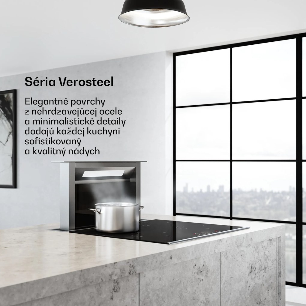 Klarstein Verosteel zapustený digestor | Minimalistický, výkonný | EEC A++ | 853,3 m³/h | 60 cm